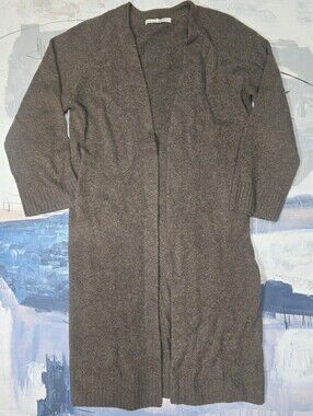 Naked Cashmere Makena Brown Open Front Shawl Cardigan Sweater S 100%